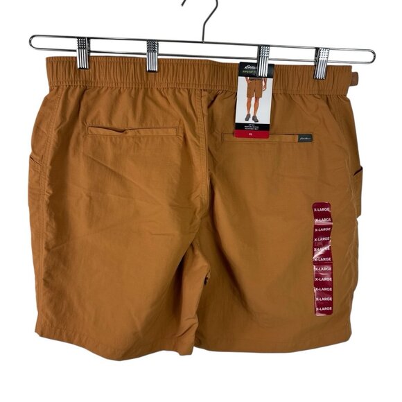 Eddie Bauer Men's XL Ripstop Tech Cargo Short Nylon UPF50+ Brown NWT 0607 - Picture 3 of 16